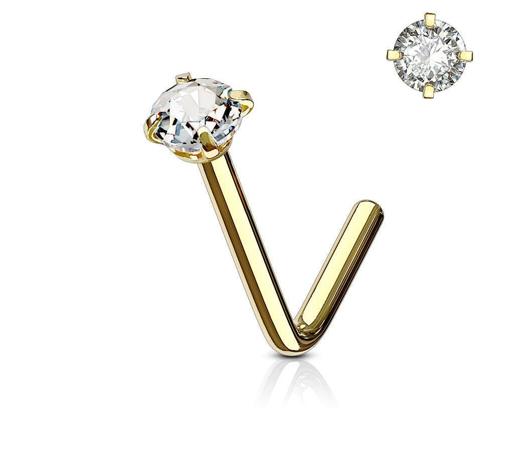 Gold Nose Stud - ILLUSIVE JEWELS