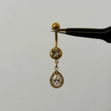 Gold Raindrop Belly Bar - ILLUSIVE JEWELS