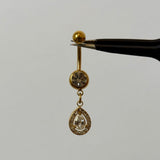 Gold Raindrop Belly Bar - ILLUSIVE JEWELS