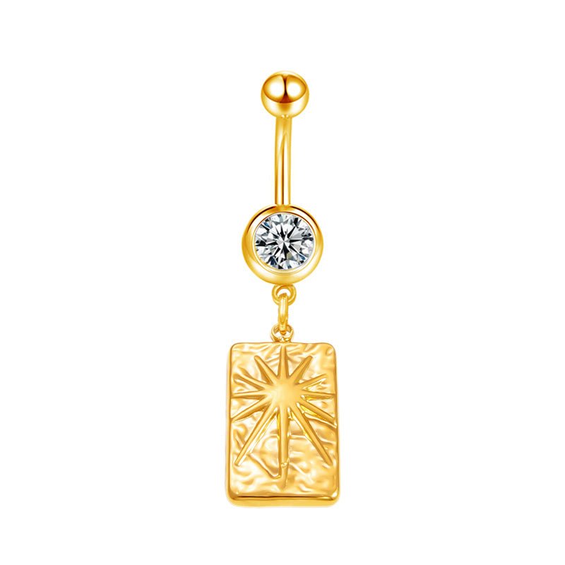Gold Shooting Star Pendant Belly Bar - ILLUSIVE JEWELS