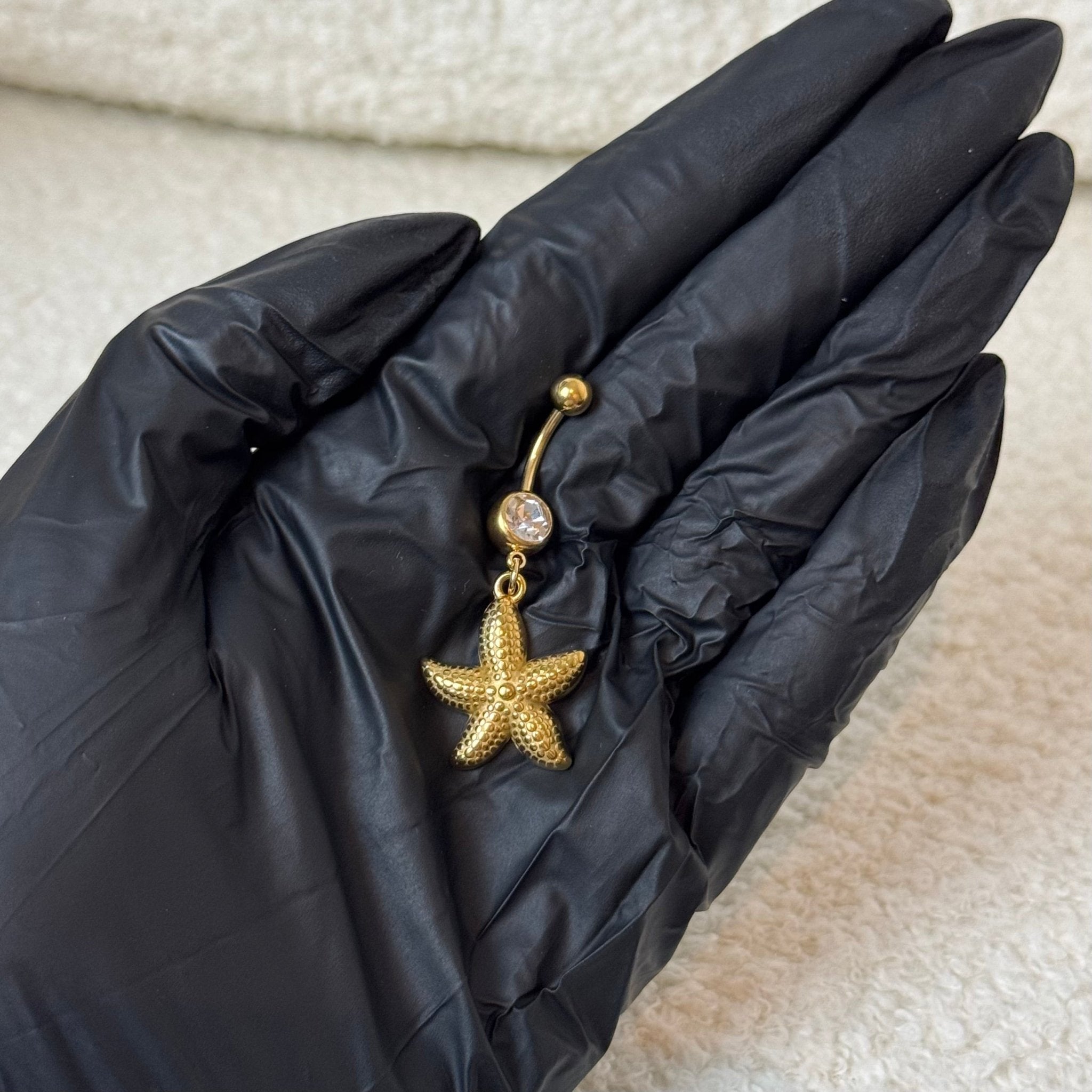 Gold Starfish Belly Bar - ILLUSIVE JEWELS