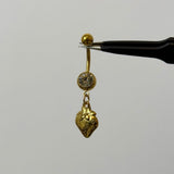 Gold Strawberry Belly Bar - ILLUSIVE JEWELS