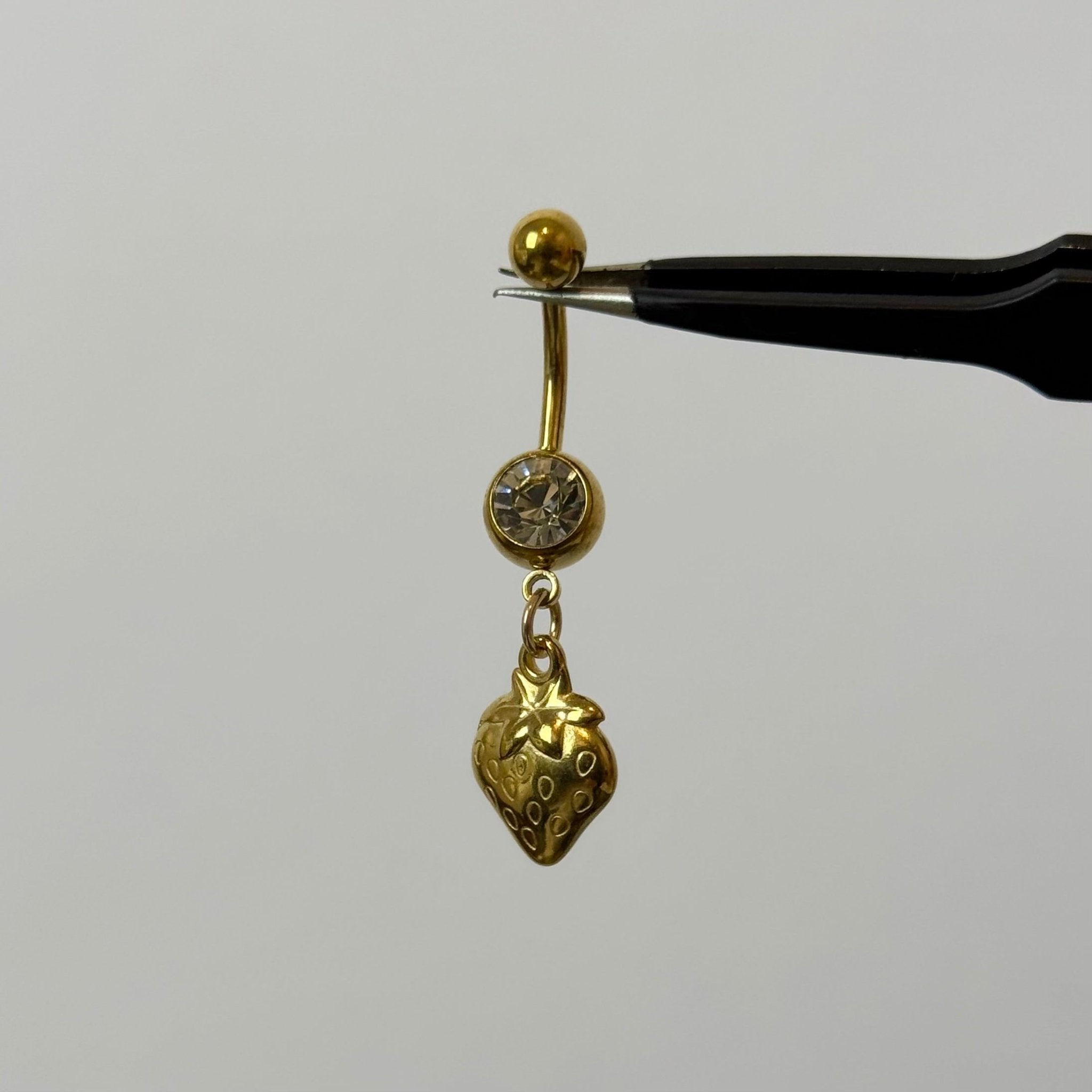 Gold Strawberry Belly Bar - ILLUSIVE JEWELS