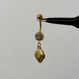 Gold Strawberry Belly Bar - ILLUSIVE JEWELS