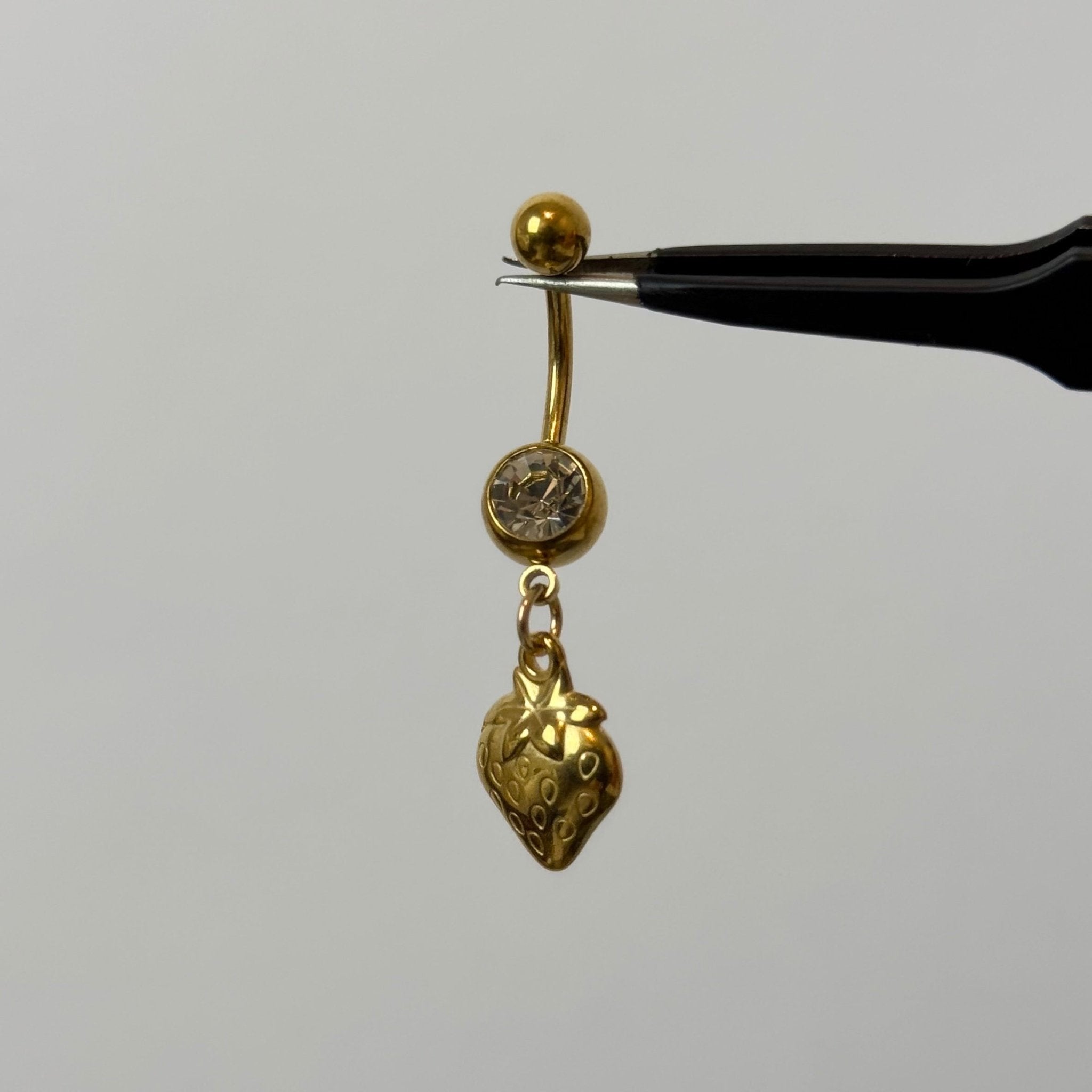 Gold Strawberry Belly Bar - ILLUSIVE JEWELS