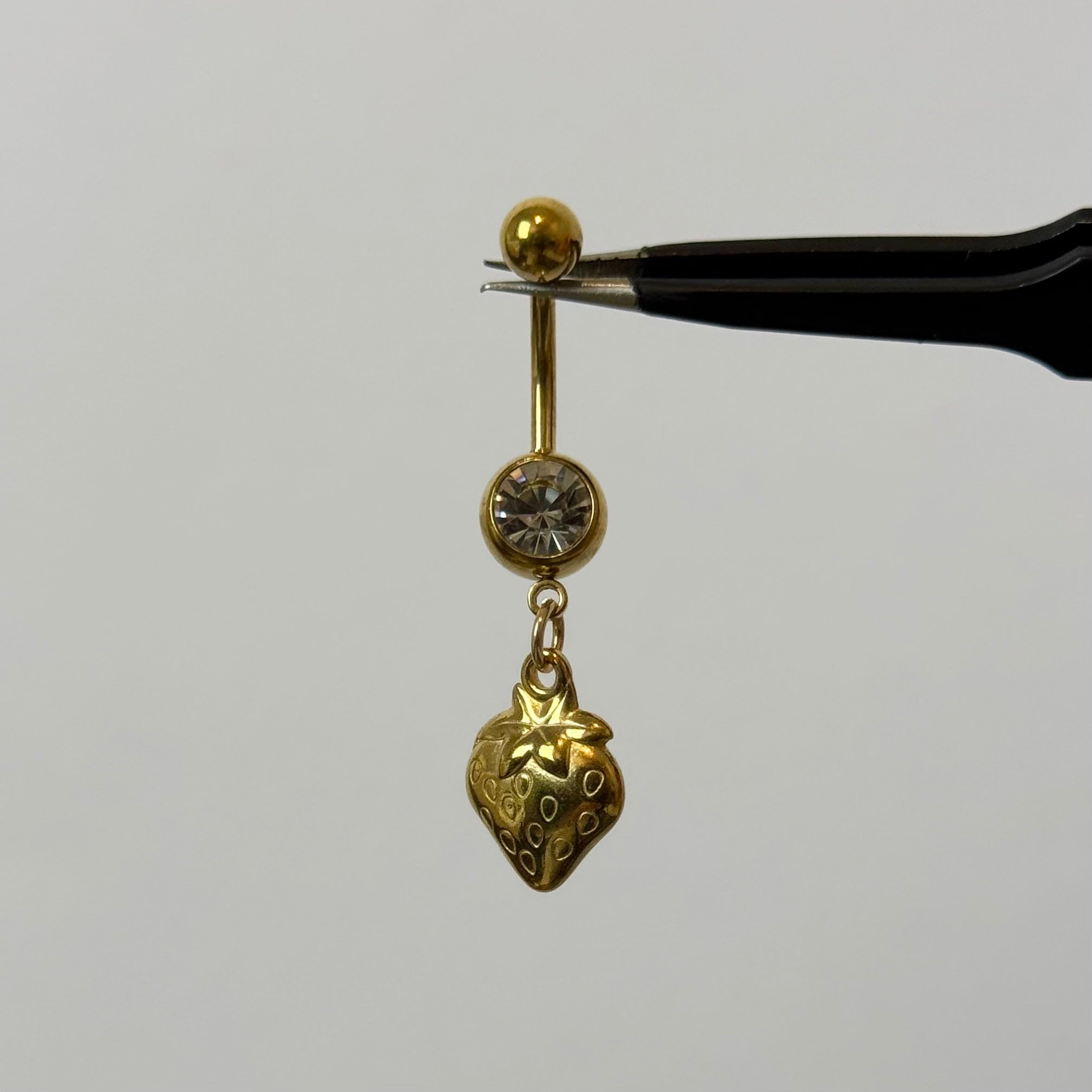 Gold Strawberry Belly Bar - ILLUSIVE JEWELS