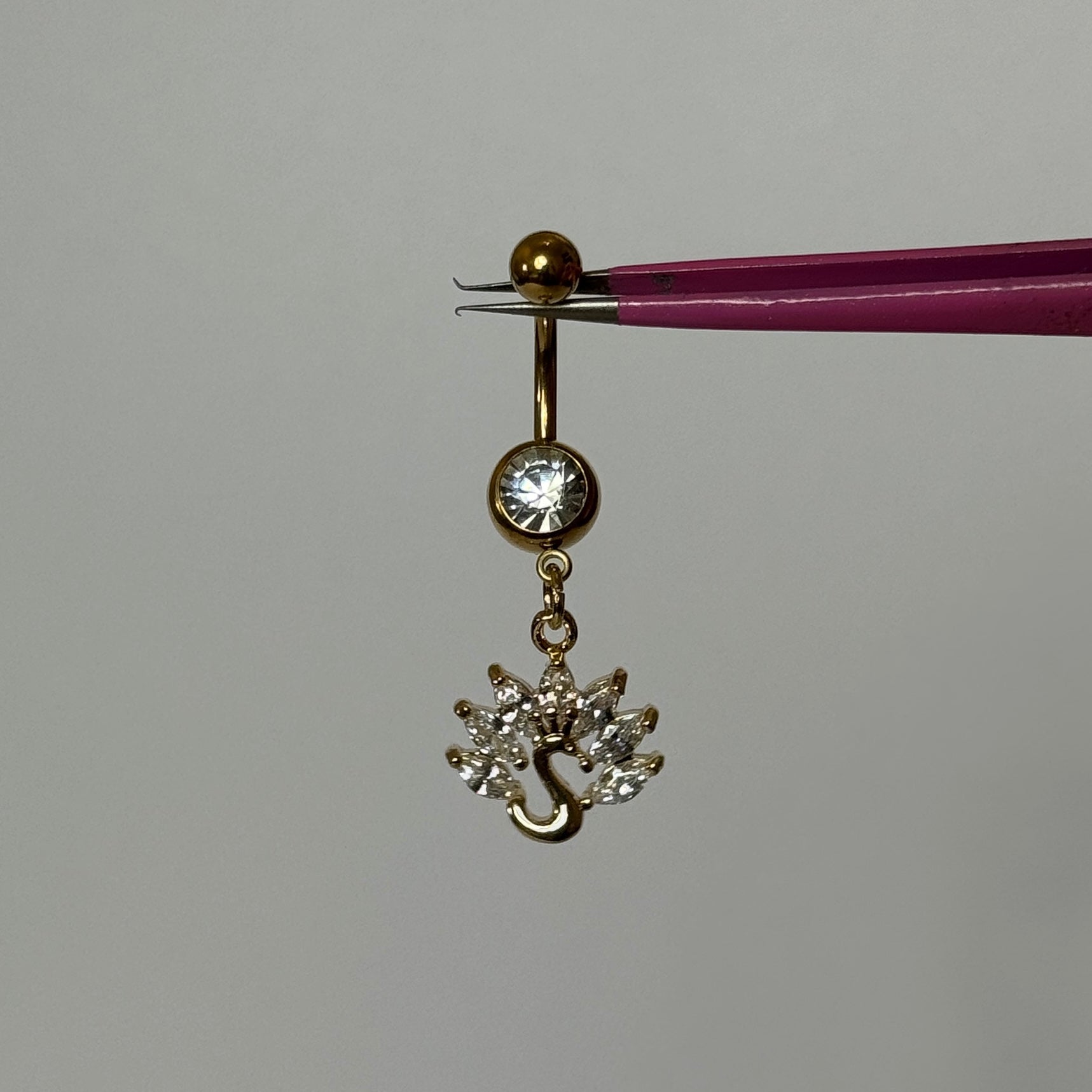 Gold Swan Belly Bar - ILLUSIVE JEWELS