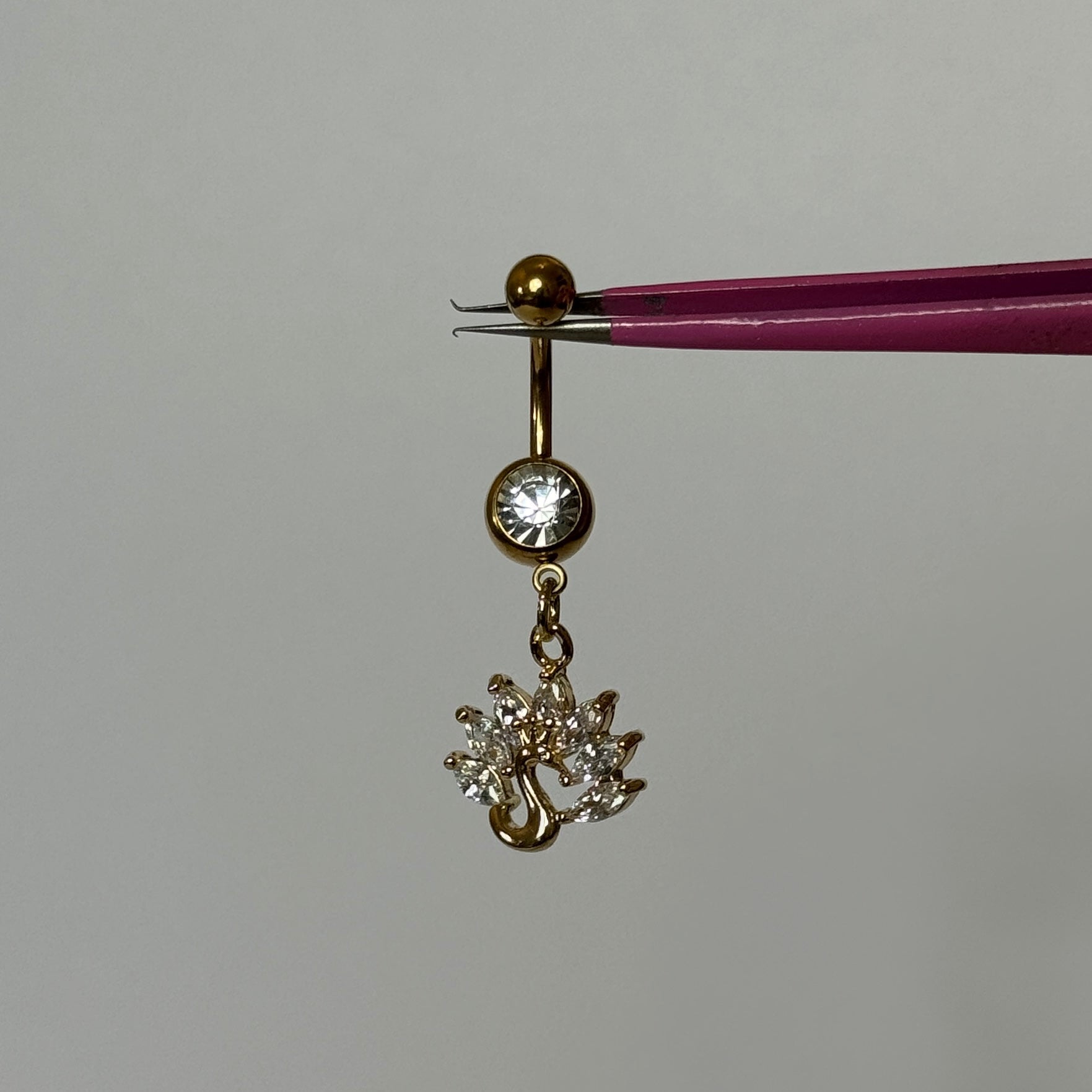 Gold Swan Belly Bar - ILLUSIVE JEWELS