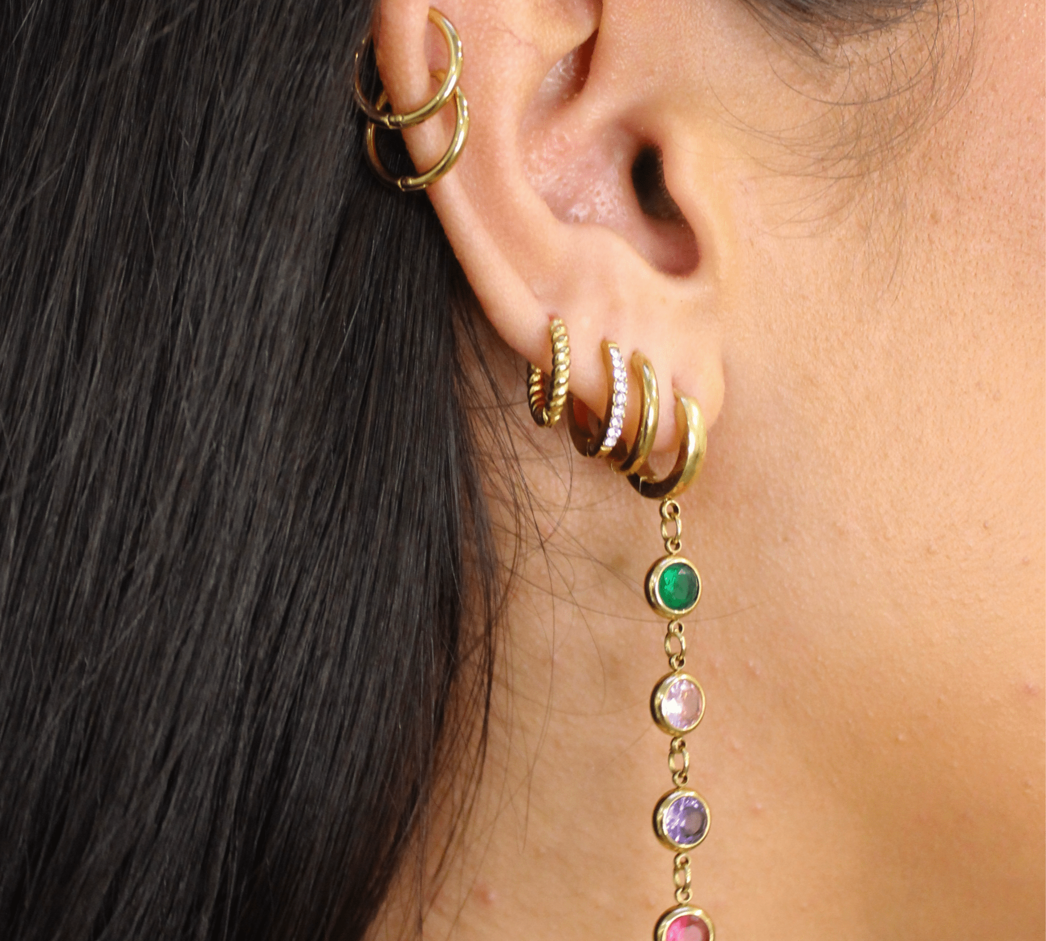 Golden Huggie Earring Stack - ILLUSIVE JEWELS
