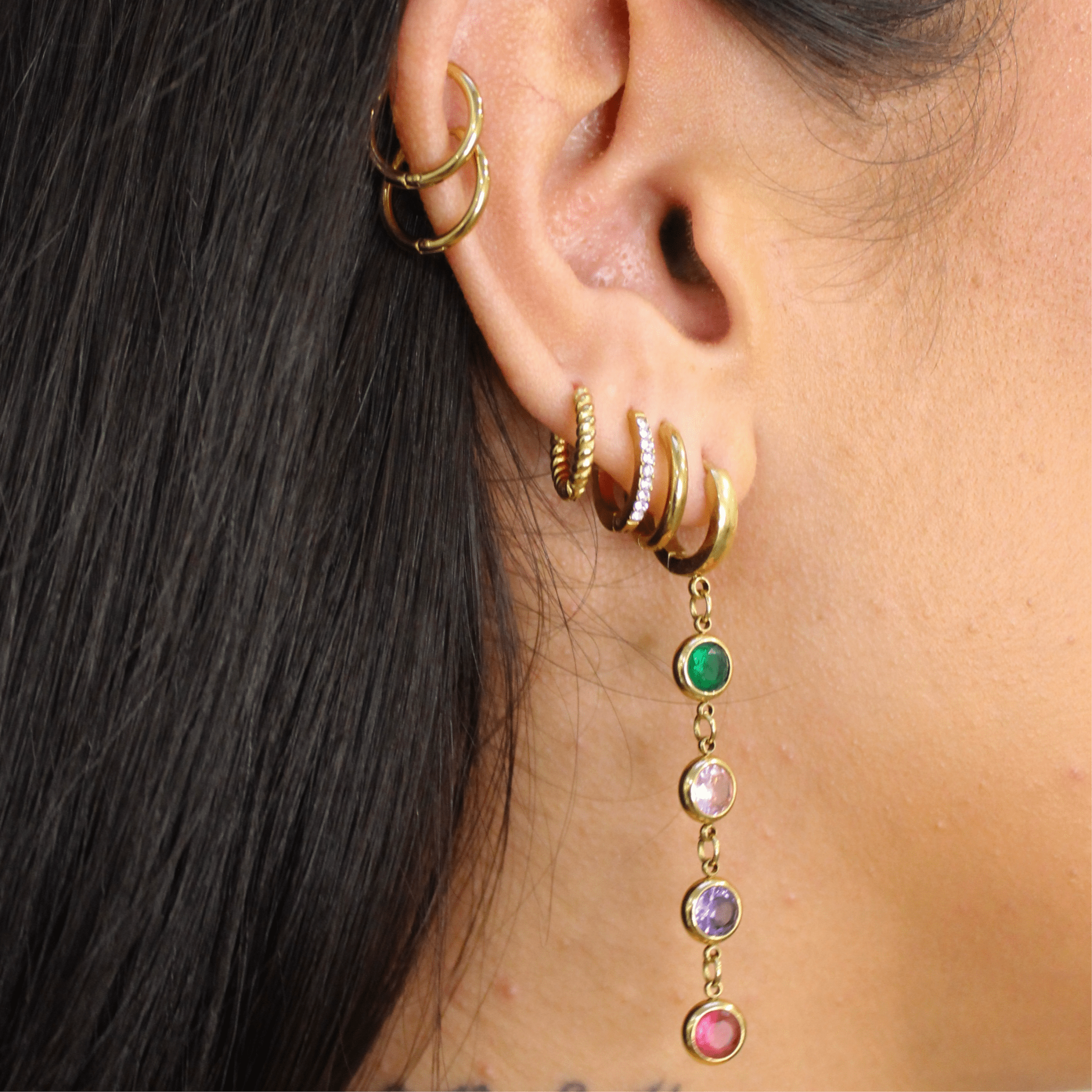 Golden Huggie Earring Stack - ILLUSIVE JEWELS