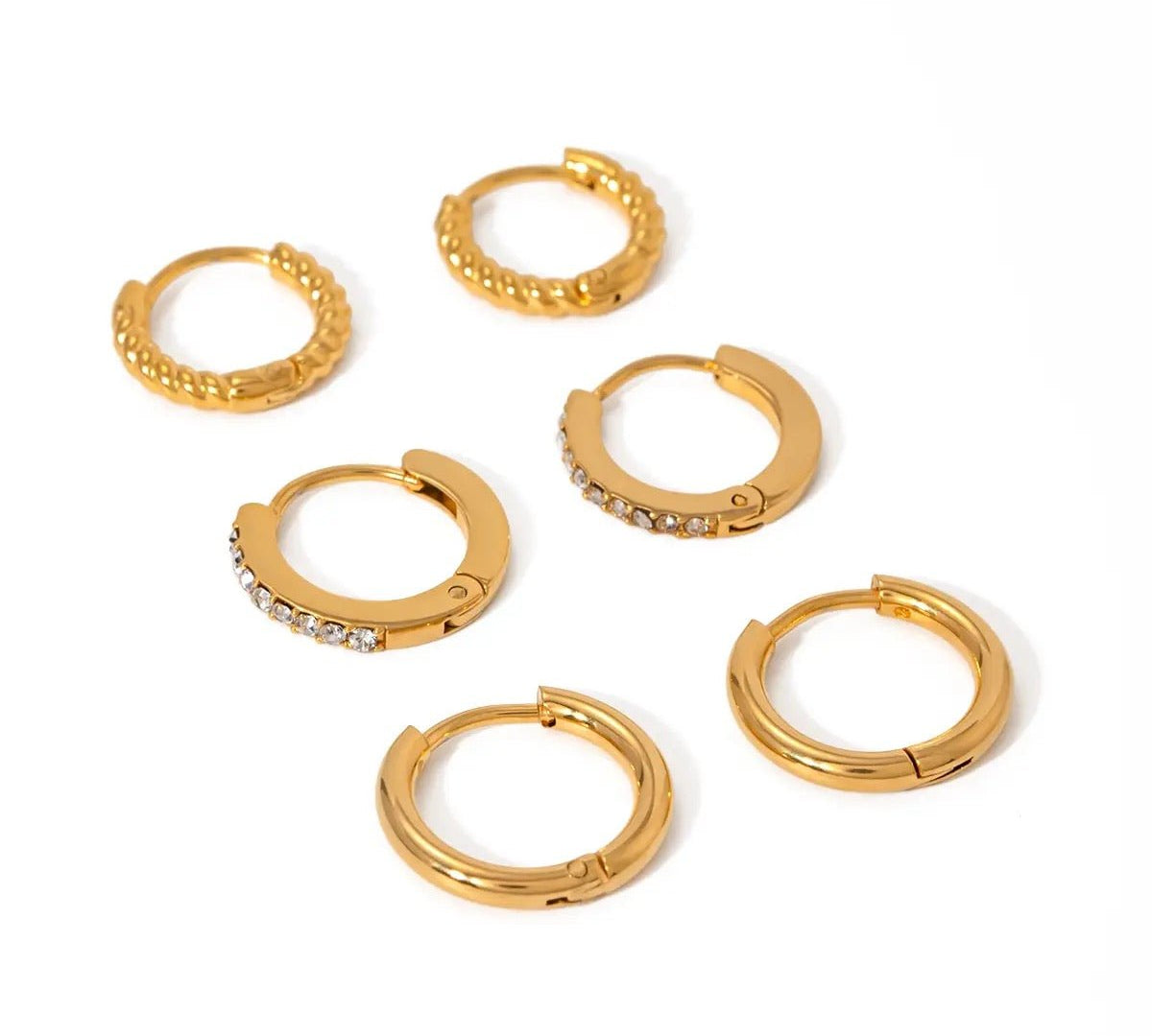 Golden Huggie Earring Stack - ILLUSIVE JEWELS