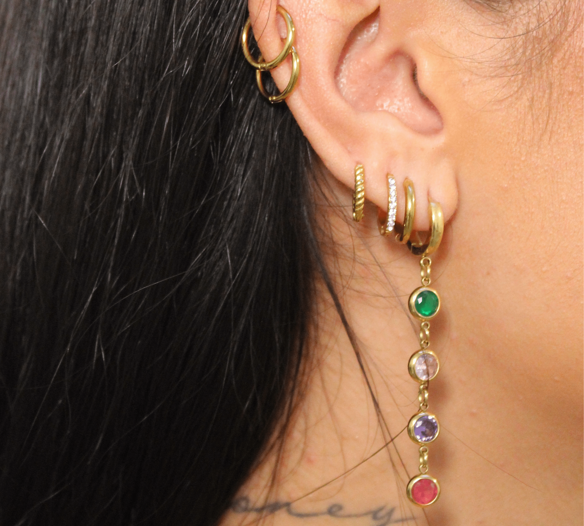 Golden Huggie Earring Stack - ILLUSIVE JEWELS