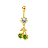 Green Cherry Belly Bar - ILLUSIVE JEWELS