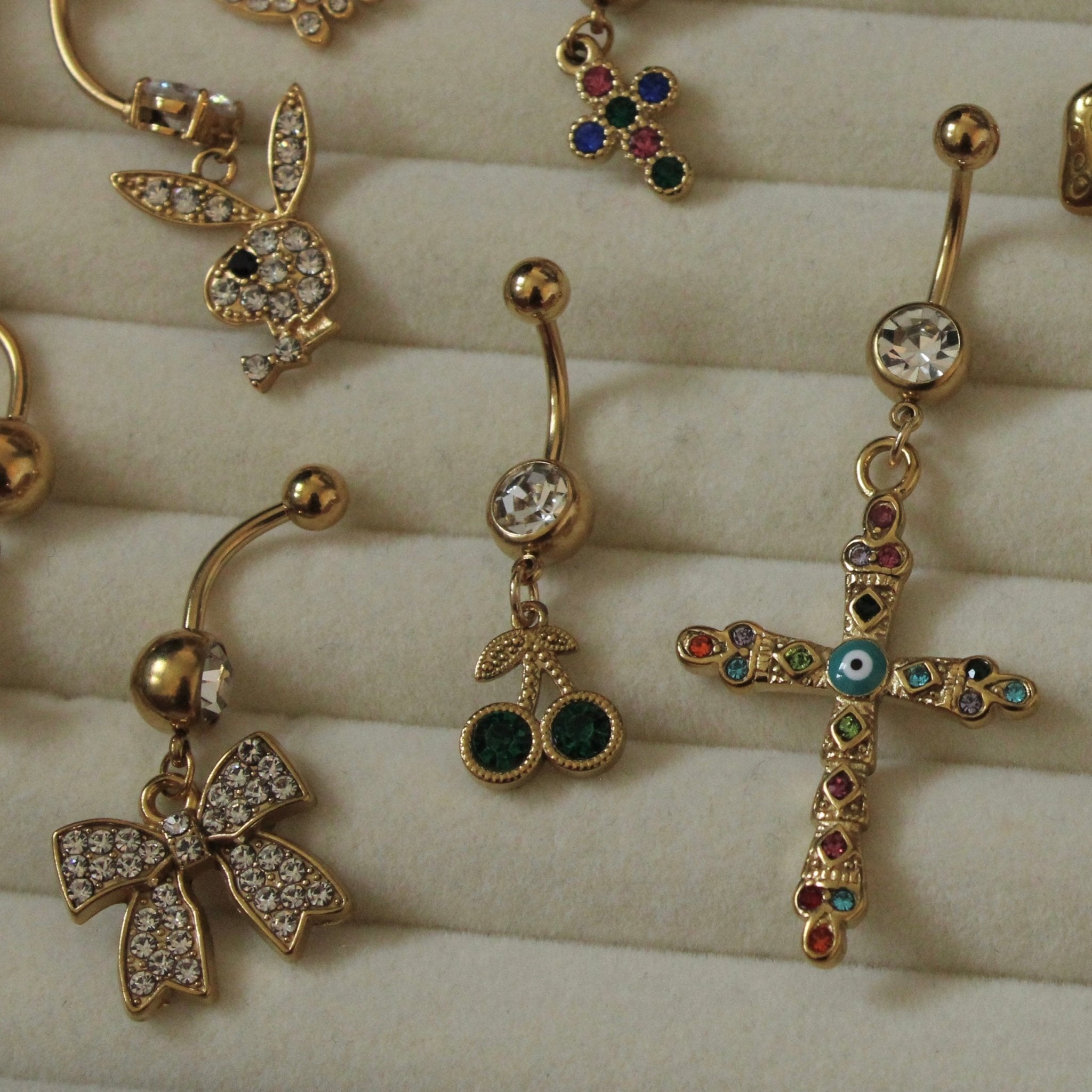 Green Cherry Belly Bar - ILLUSIVE JEWELS