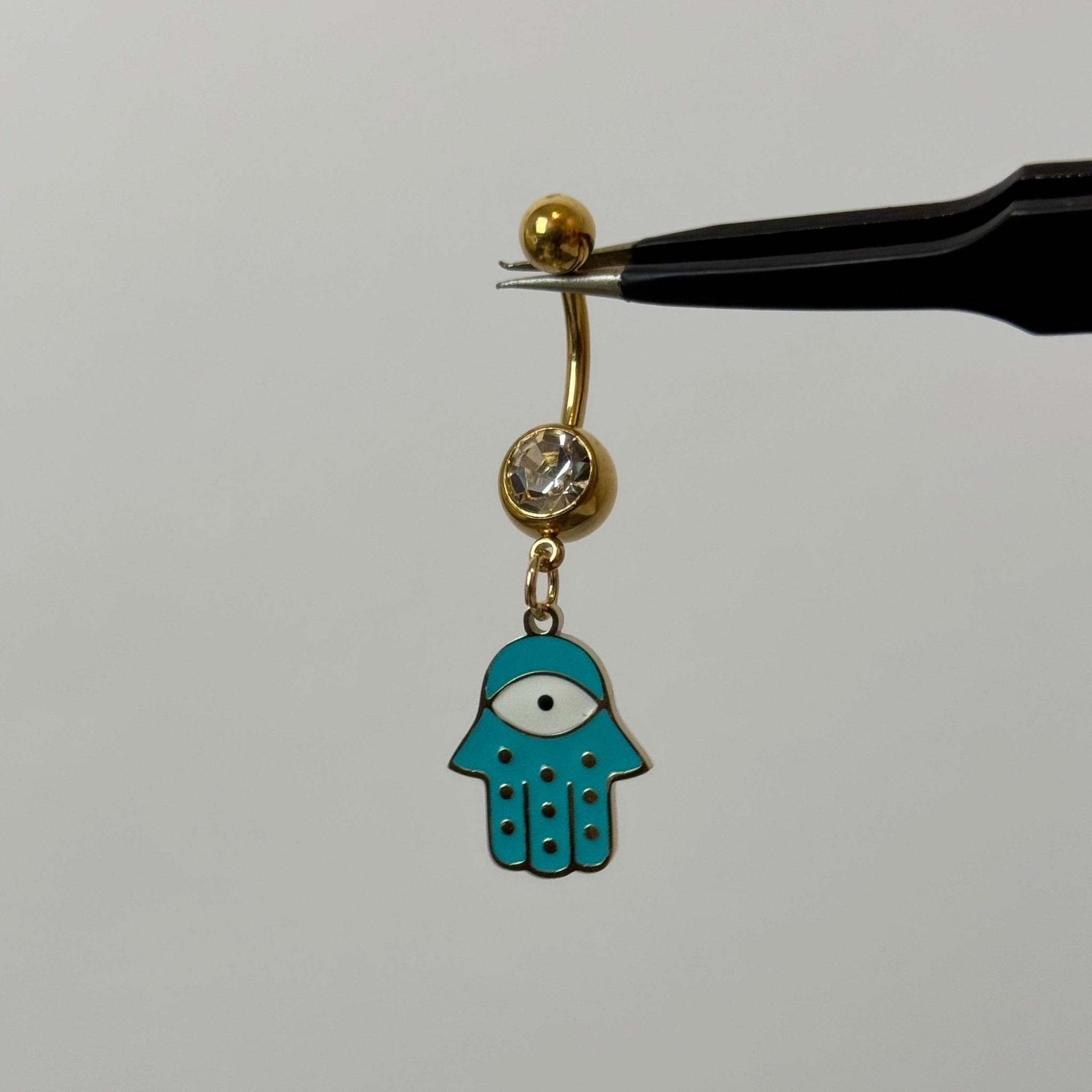 Hamsa Hand Belly Bar - ILLUSIVE JEWELS