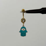 Hamsa Hand Belly Bar - ILLUSIVE JEWELS