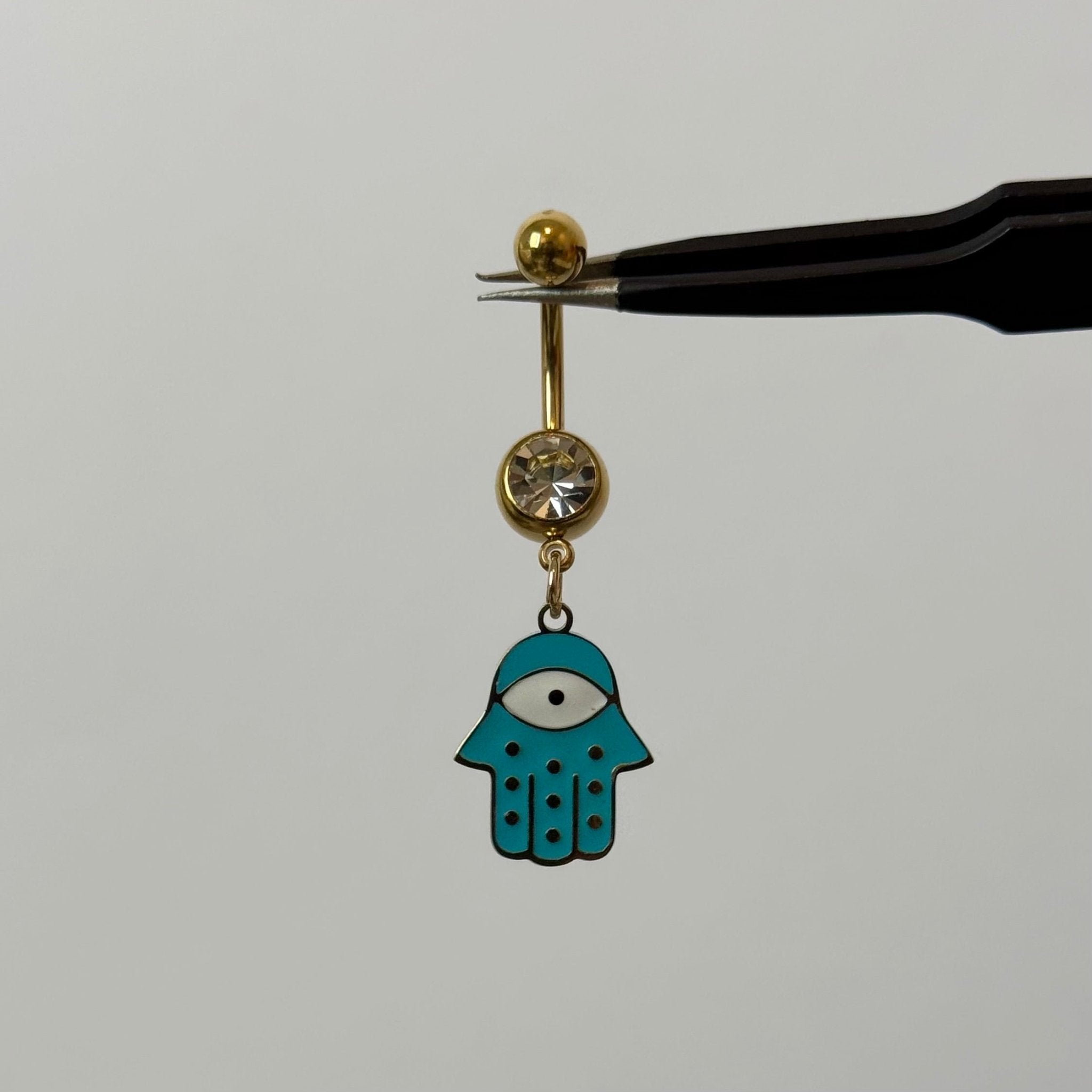 Hamsa Hand Belly Bar - ILLUSIVE JEWELS