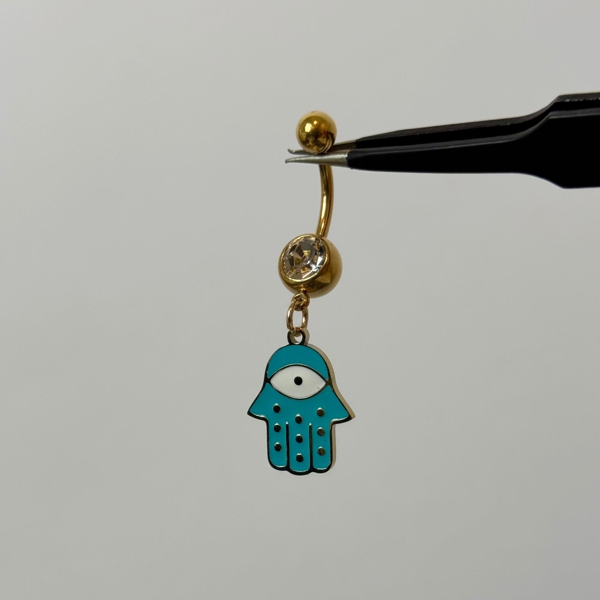 Hamsa Hand Belly Bar - ILLUSIVE JEWELS