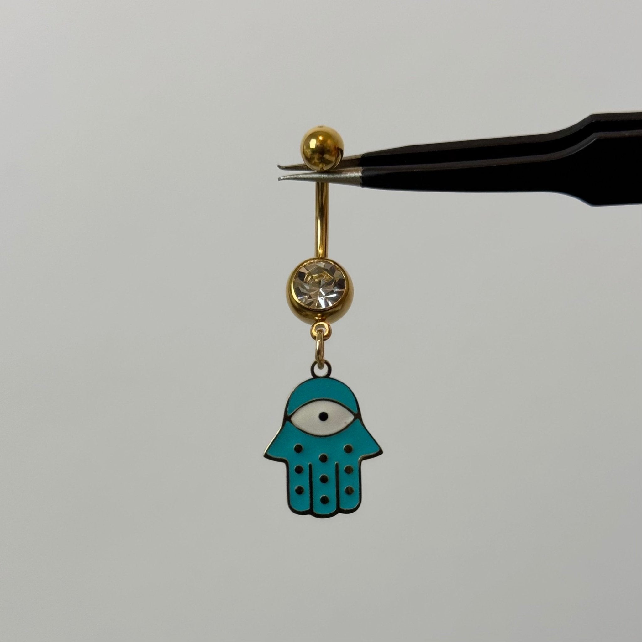 Hamsa Hand Belly Bar - ILLUSIVE JEWELS