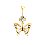 Hollow Butterfly Belly Bar - ILLUSIVE JEWELS