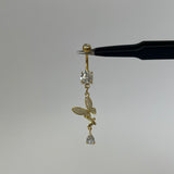 Gold Diamanté Butterfly Belly Bar