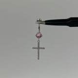 Baby Pink Cross Belly Bar