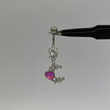 Silver Moon Heart Belly Bar