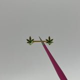 Gold Weed Leaf Nipple Bars