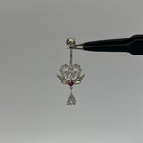 Silver Diamanté Angel Belly Bar