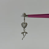 Silver Diamanté Drip Belly Bar