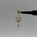 Gold Diamanté Angel Belly Bar