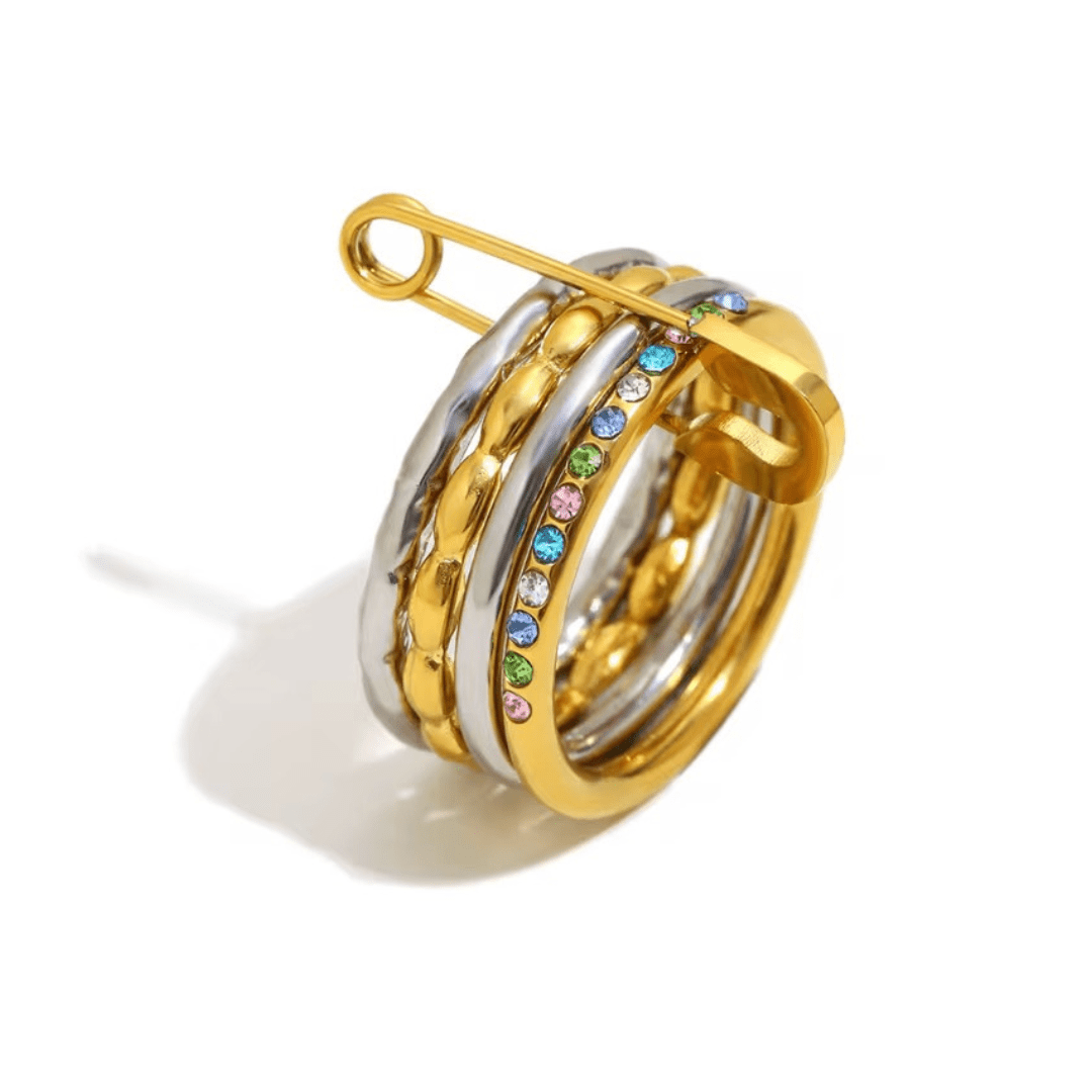 Iris Mixed Metal Stack It Ring - ILLUSIVE JEWELS