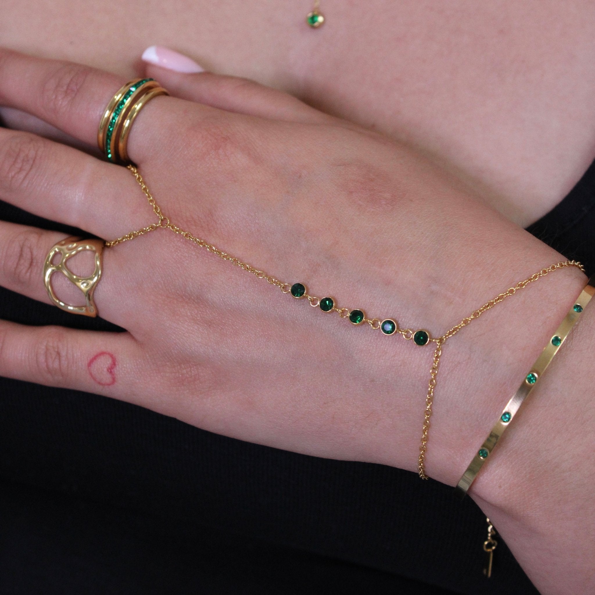Jade Hand Chain - ILLUSIVE JEWELS