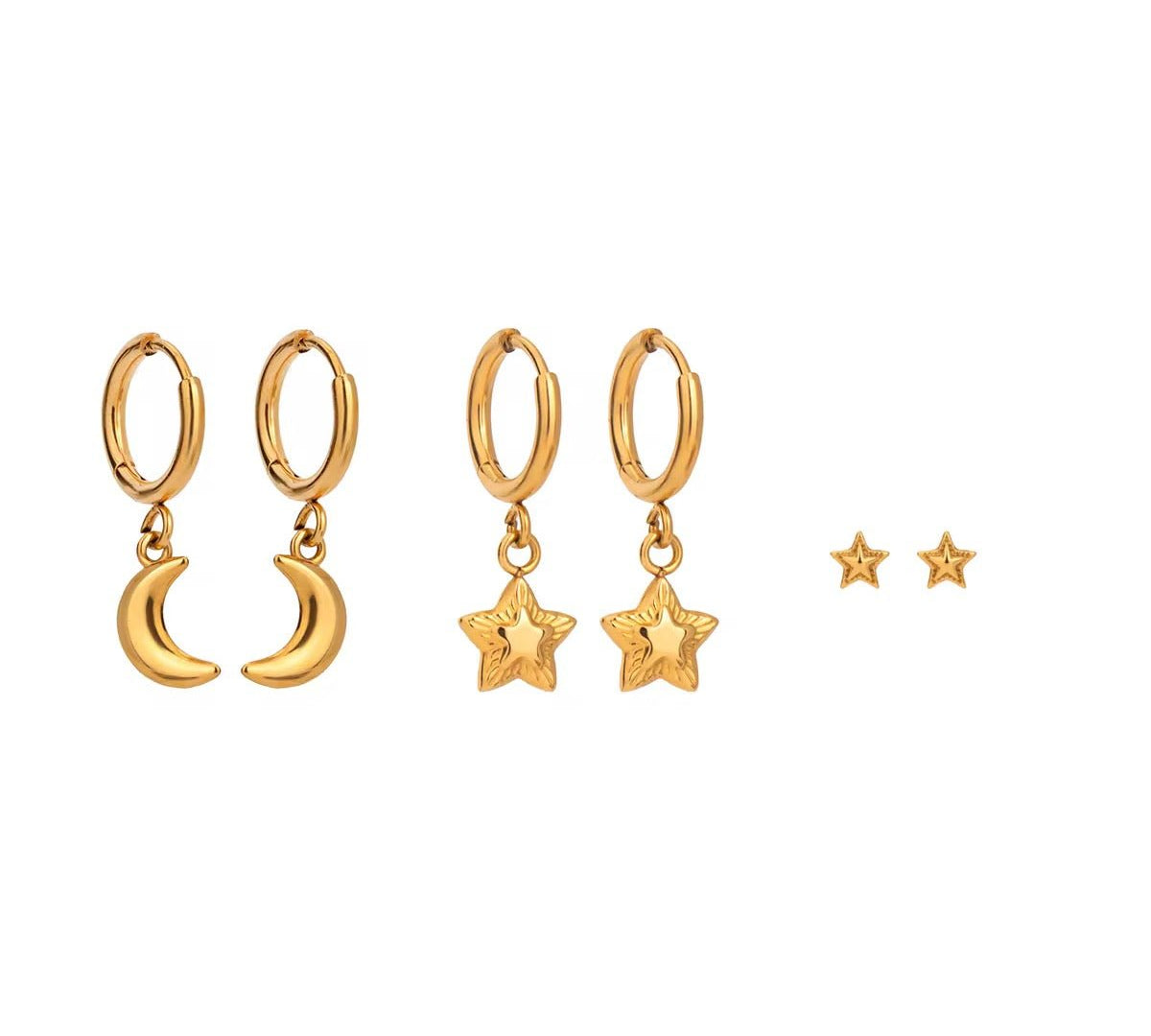 Lunar Huggie Earring Stack - ILLUSIVE JEWELS