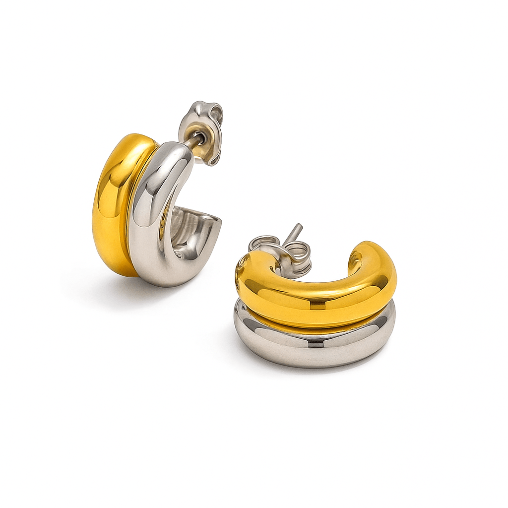 Nola Mixed Metal Hoop Earrings - ILLUSIVE JEWELS