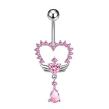 Pink Big Heart Belly Bar - ILLUSIVE JEWELS