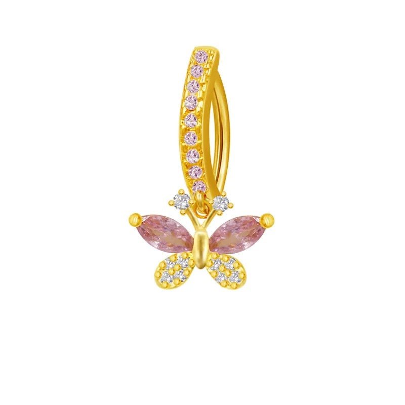 Pink Butterfly Belly Ring - ILLUSIVE JEWELS