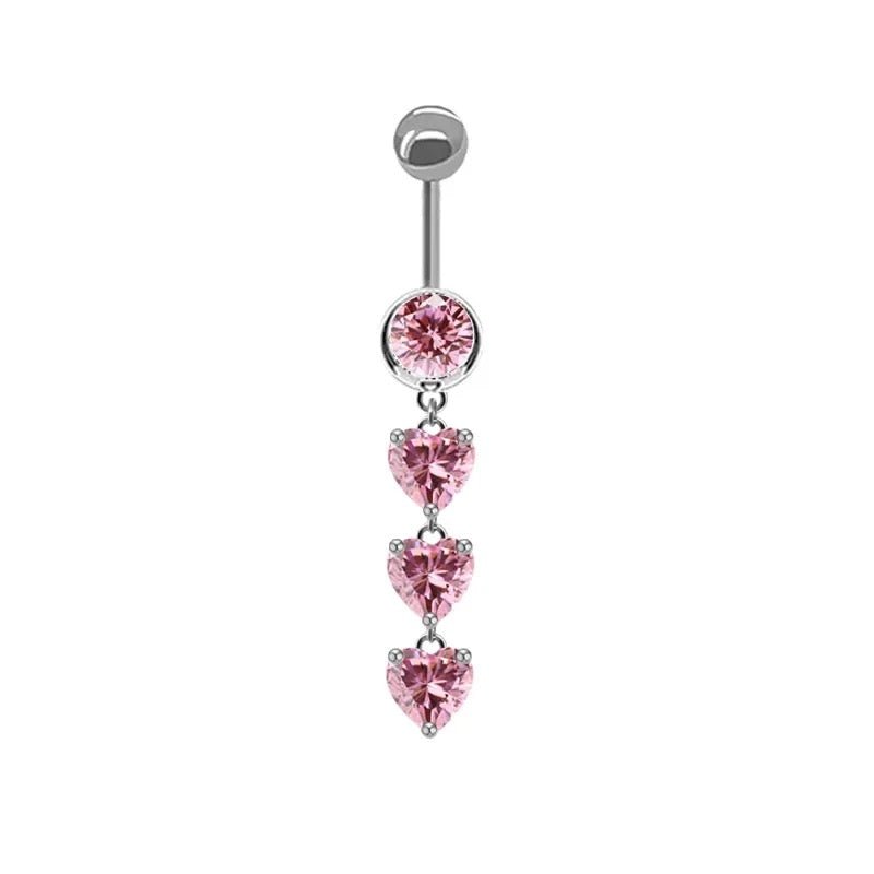 Pink Dangling Belly Bar - ILLUSIVE JEWELS
