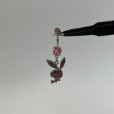 Pink Diamanté Bunny Belly Bar - ILLUSIVE JEWELS