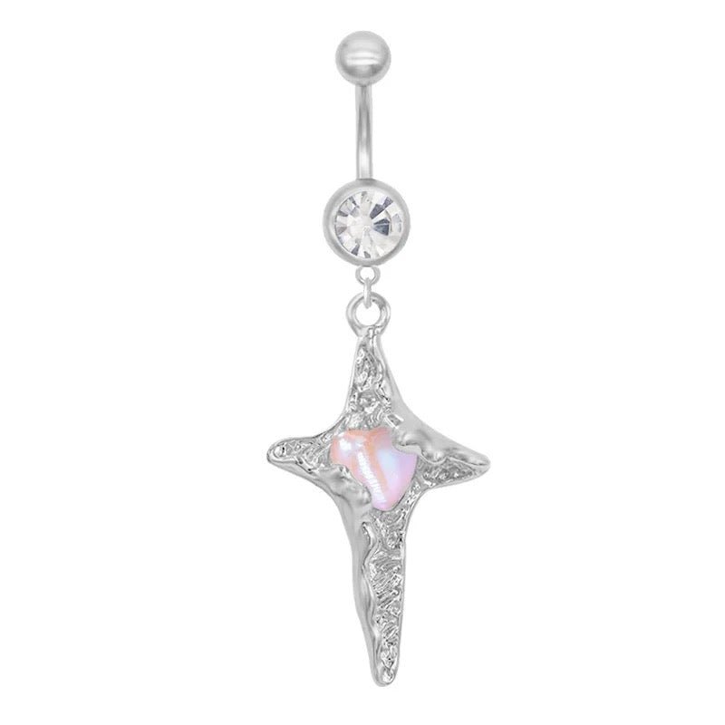 Pink Gem Star Belly Bar - ILLUSIVE JEWELS