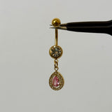 Pink Gold Raindrop Belly Bar - ILLUSIVE JEWELS