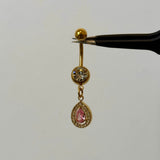 Pink Gold Raindrop Belly Bar - ILLUSIVE JEWELS