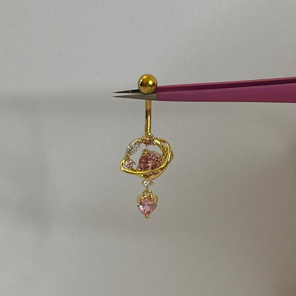 Pink Planet Belly Bar - ILLUSIVE JEWELS