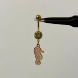 Pink Sea Horse Belly Bar - ILLUSIVE JEWELS