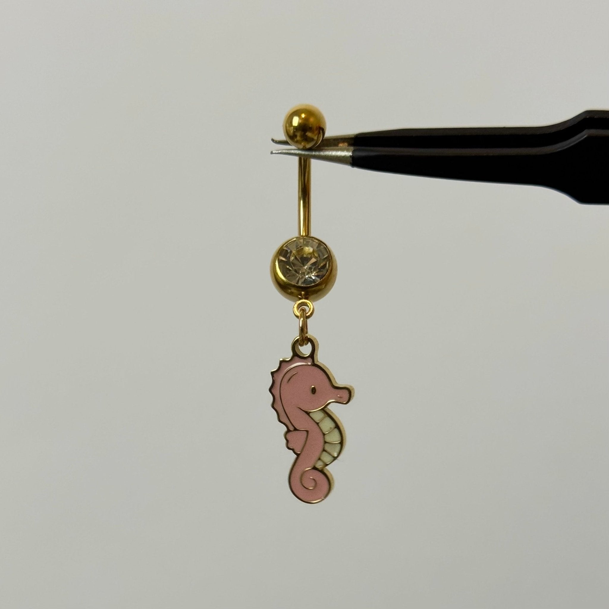 Pink Sea Horse Belly Bar - ILLUSIVE JEWELS