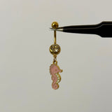 Pink Sea Horse Belly Bar - ILLUSIVE JEWELS
