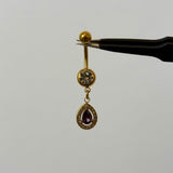 Purple Gold Raindrop Belly Bar - ILLUSIVE JEWELS