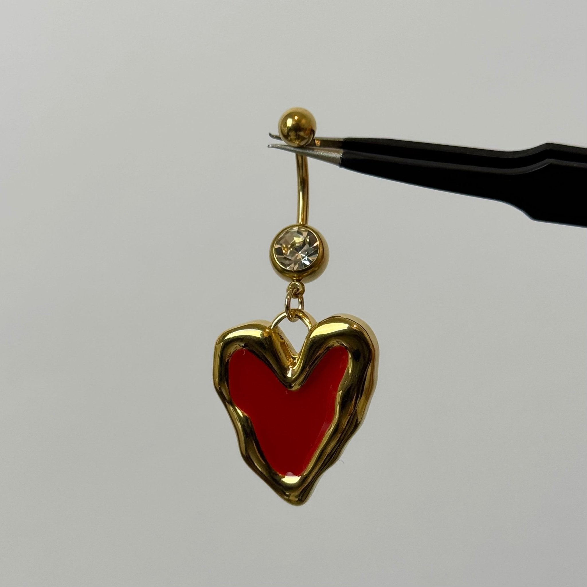 Red Amor Belly Bar - ILLUSIVE JEWELS