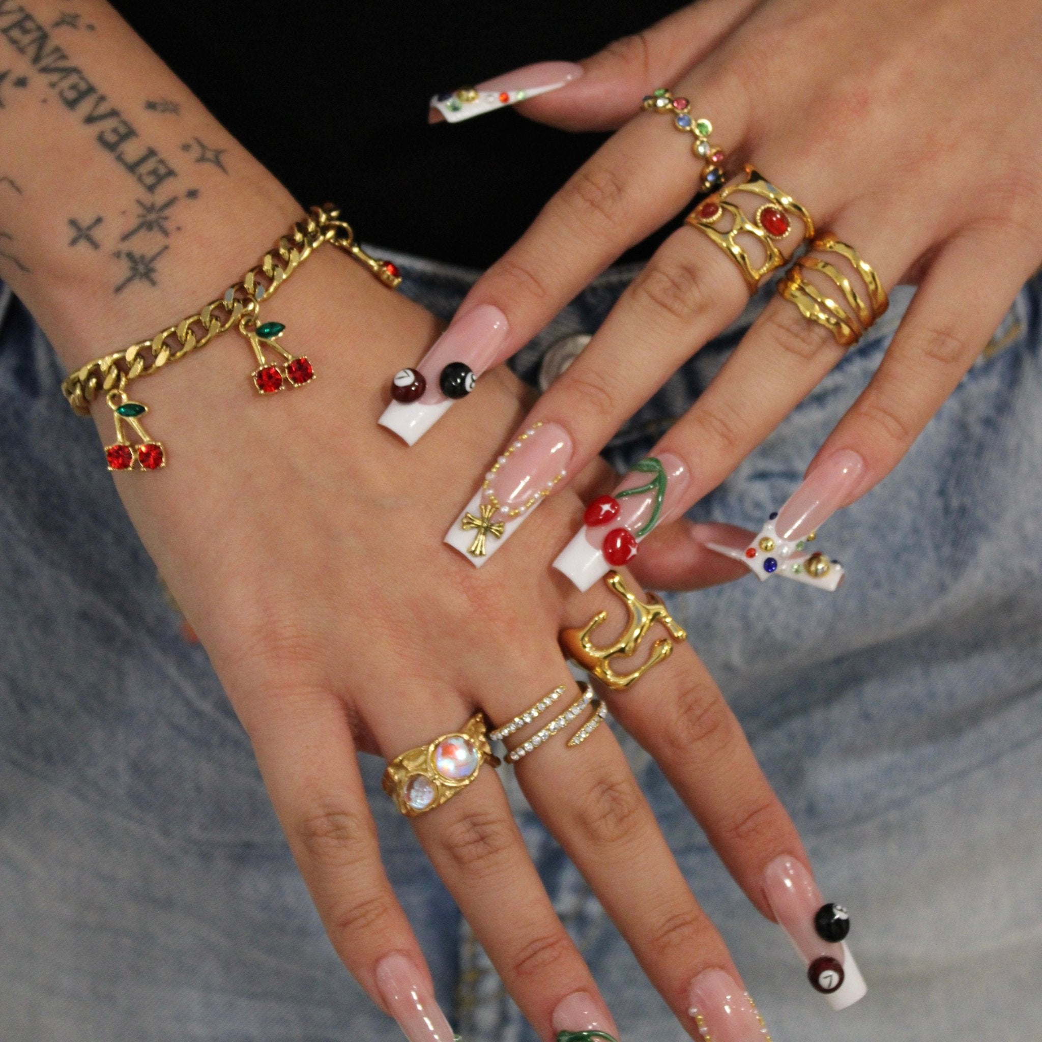 Red Cherry Charm Bracelet - ILLUSIVE JEWELS