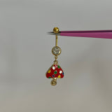Red Mushroom Belly Bar - ILLUSIVE JEWELS